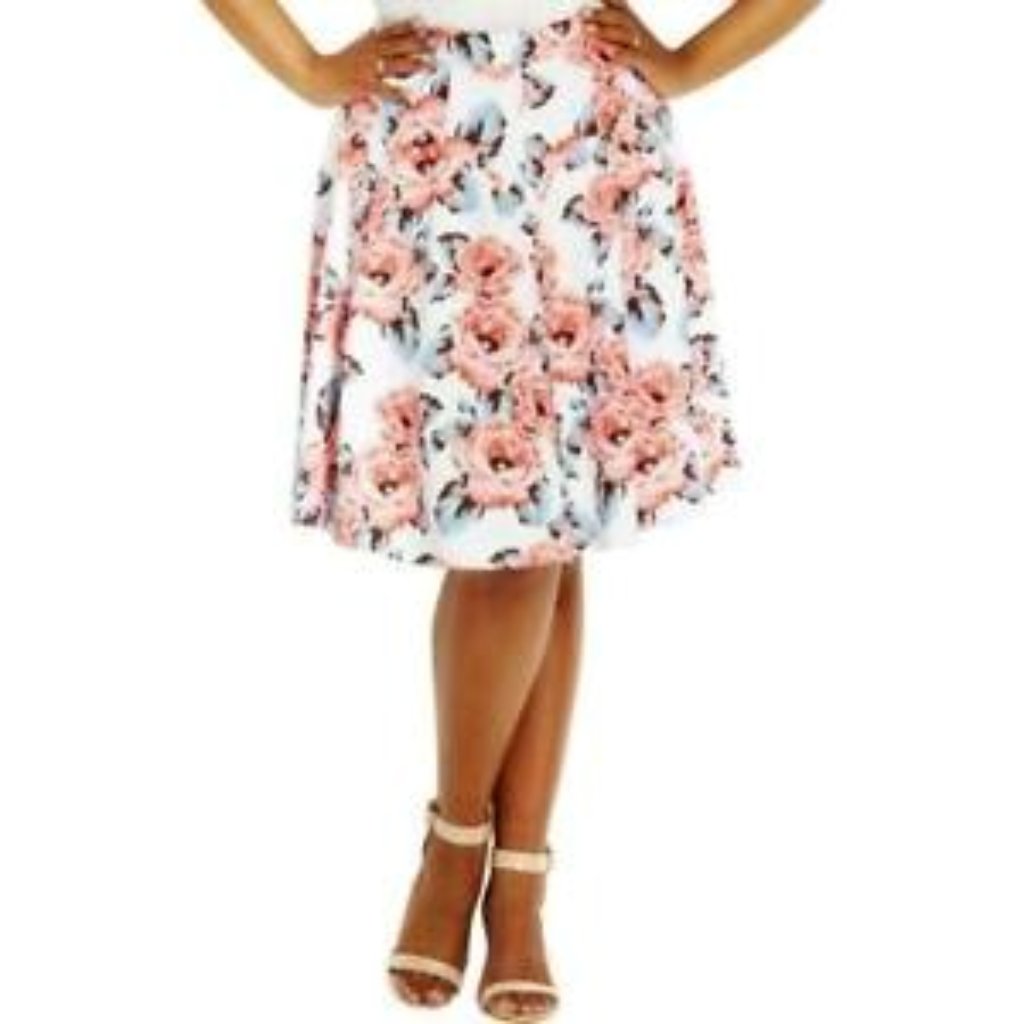Perfect For Spring Peonies Floral Swing Skirt